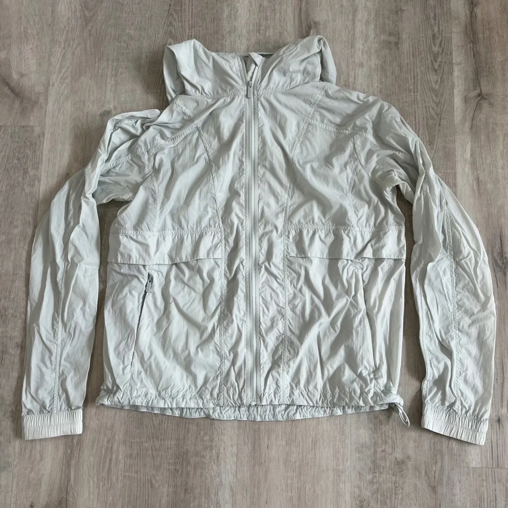 Lululemon Hood Lite Packable Jacket Island Mist Women 8 Glyde Active Lightweight